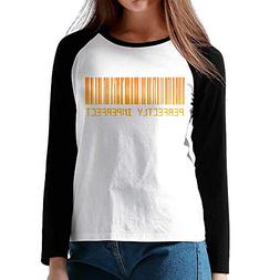 TEZHUOERFEI Barcode T-Shirt 3/4 Sleeves Tops Cotton Long-Sle